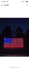 Solar American Flag Lights, 2 in 1 Solar Powered Plug in American Flag Light