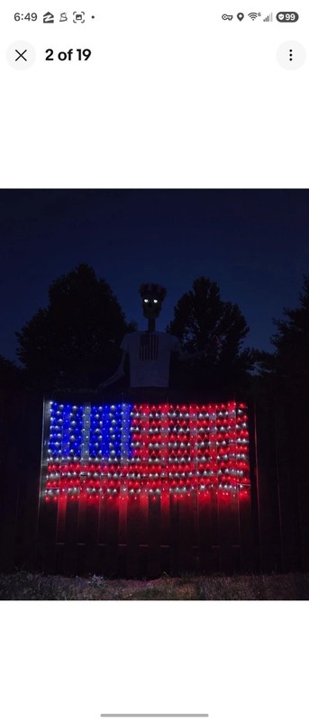 Solar American Flag Lights, 2 in 1 Solar Powered & Plug in American Flag Light