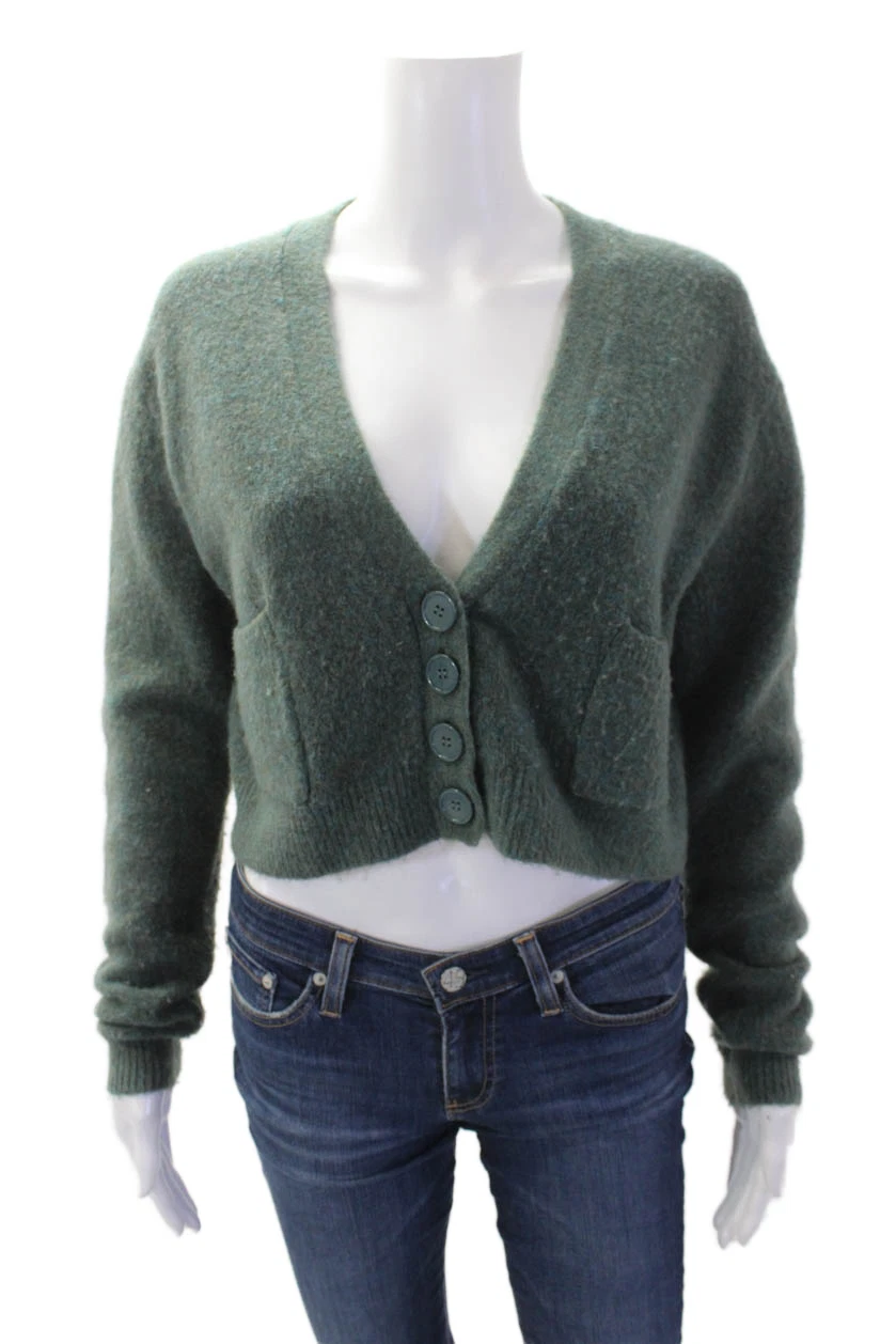 Zara Womens Long Sleeves Cardigan Sweater Green Blue Wool Size Small
Opens in a new window or tab