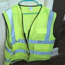 XIAKE 4XL Hi-Visibility Yellow/Gray Reflective Safety Vest Mesh