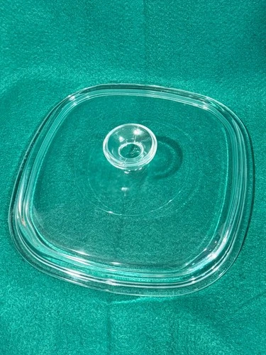 PYREX Corning Ware A-9-C Square Glass Doomed Replacement Lid Clear VTG