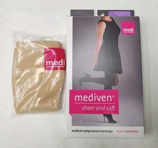 Medi Sheer Soft Compression Stockings Calf Petite 44781 30-40 Wheat Closed Toe