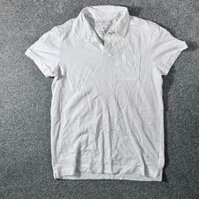 Calvin Klein Jeans Mens Small White Polo Shirt Short Sleeve Chest Pocket Casual