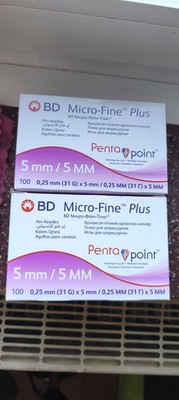 BD Micro Fine Plus Nadeln, 2 PACKUNGEN . 5mm, 200  Stk. NEU OVP 