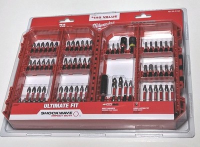 Impact Driver Bit Set Shockwave Impact Duty  74 PC Milwaukee 48-32-5154