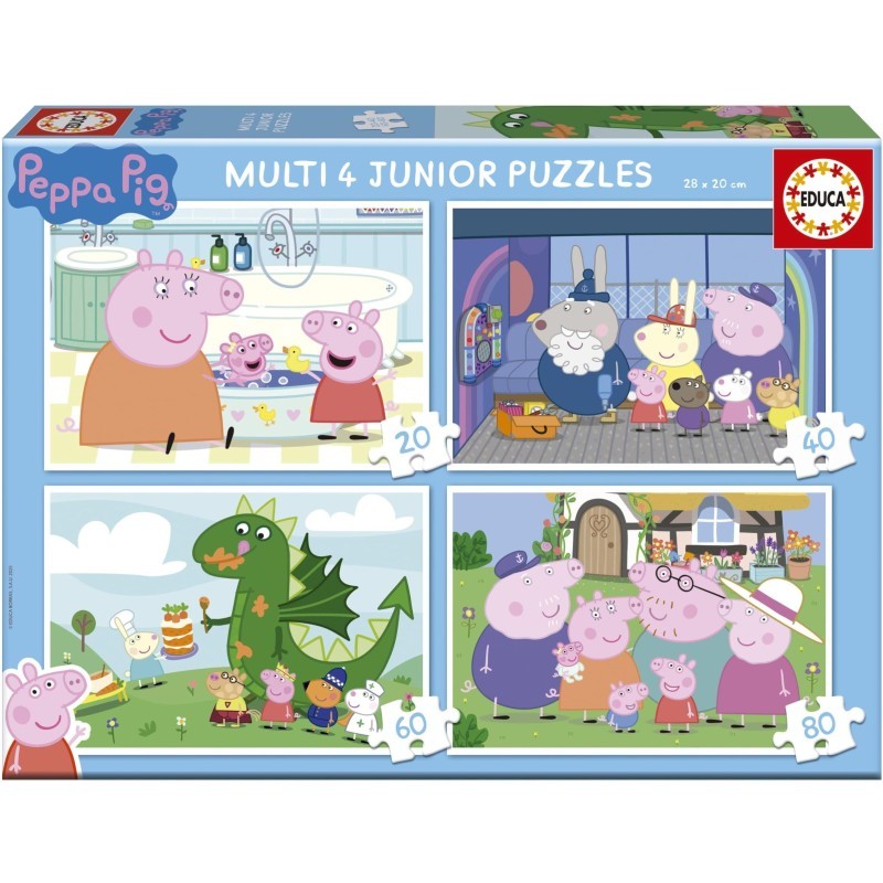 Puzzle Multi 4 Junior Educa Peppa Pig idéal pour les activités du mercredi après-midi