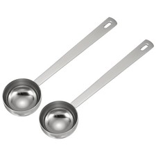 2Pcs Measuring Spoon, 25ml Long Handle Table Scoop Teaspoon, Silver