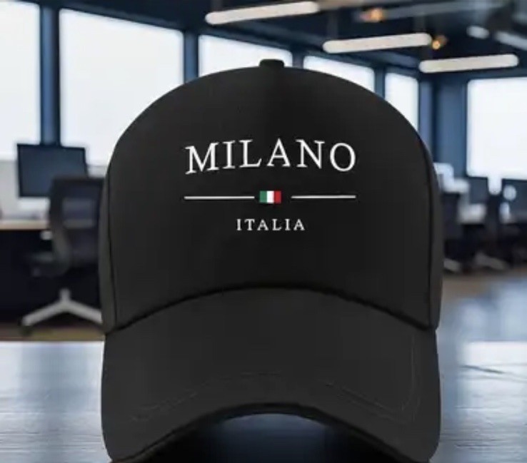 Milano Italy Flag Baseball Cap - Unisex, Breathable 100% Polyester,