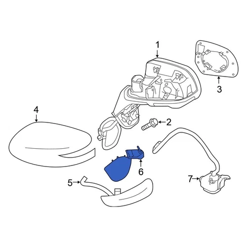 For Nissan Versa Note 15-19 Nissan 963139ME0A Front Left Lower Door Mirror Cover