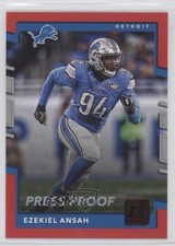 2017 Panini Donruss Press Proof Red Ezekiel Ansah #265 9bp