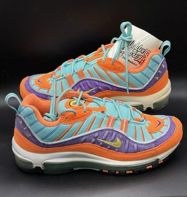 RARE Nike Air Max 98 Size 8 Mens Cone QS Orange Blue Purple 924462