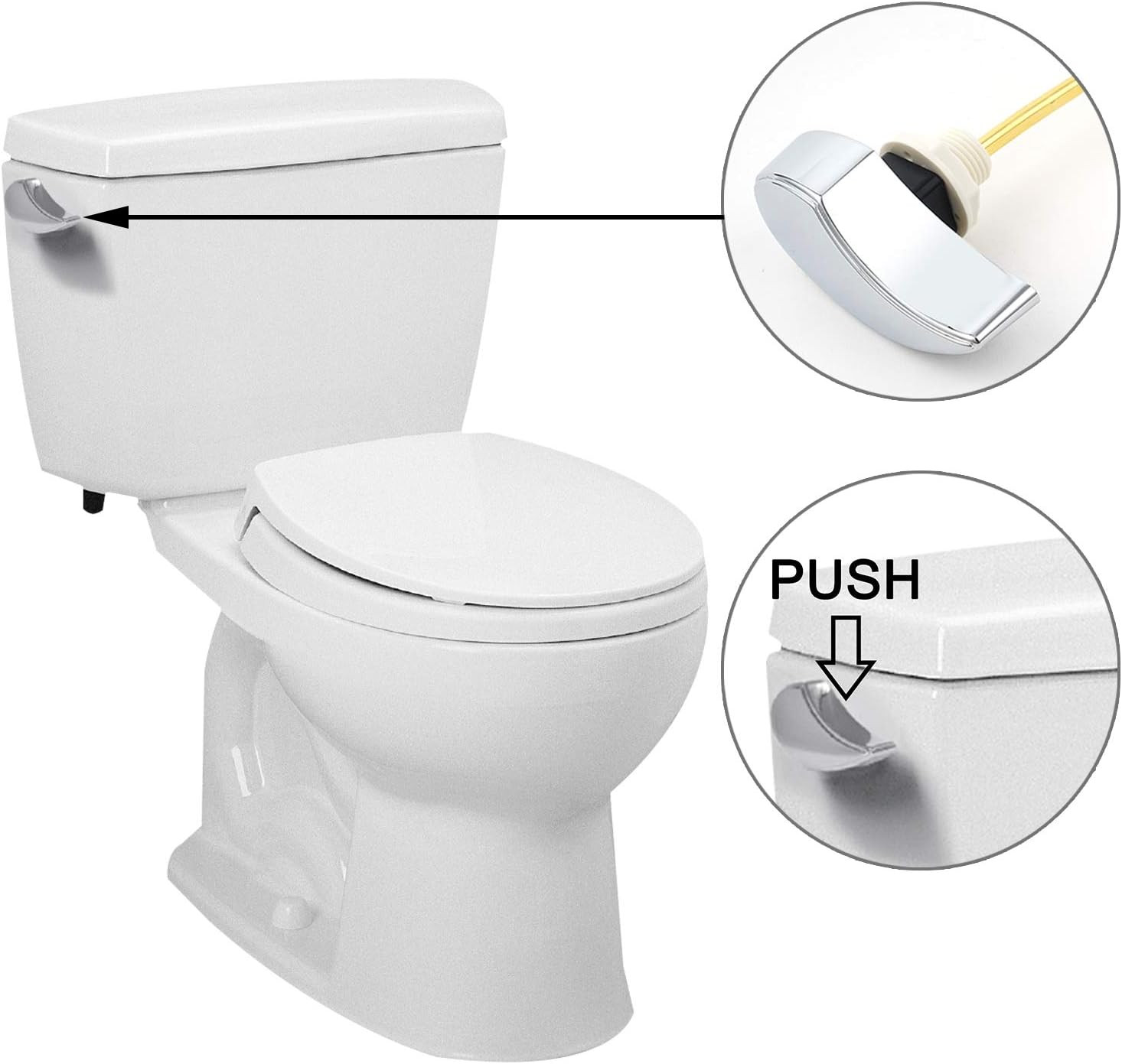 Ifealclear Brass Toilet Tank Flush Lever Replacement Compatible with TOTO THU004