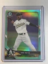 Jorge Mateo 2018 Bowman Chrome Prospect Aqua Sky Blue Refractor /125 A's Orioles
