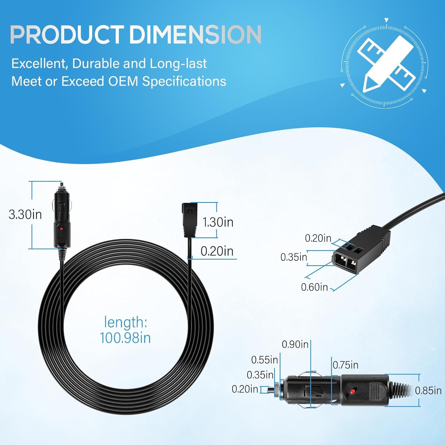 for Humminbird PC Helix 12V DC Power Cord Cable 720105-1 Cigarette Lighter Plug