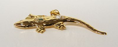 2710 Eidechse Lizard 108mm orig. Swarovski Components Strass Bleikristall Gold