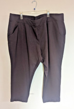 Belle by Kim Gravel Ponte Knit Dressy Pull On Pants w Pockets 32W Petite Brown