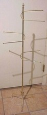 VINTAGE MCM ATOMIC 49" TALL METAL BATHROOM FLOOR STANDING TOWEL BAR RACK TREE