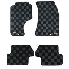 P2M Checkered Front & Rear Carpet Floor Mats Silvia 240sx S13 LHD Dark Grey New