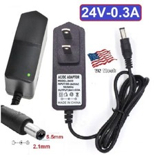 24V 0.3A AC/DC Adapter Power Supply for Home Electronics with 5.5x2.1mm Plug