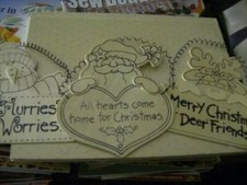 Provo Craft Christmas Wood Ornaments For Painting Your Choice- Snowman, Santa OR