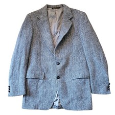 Harris Tweed Handwoven Wool Blazer Jacket Herringbone USA Vintage Sport Coat