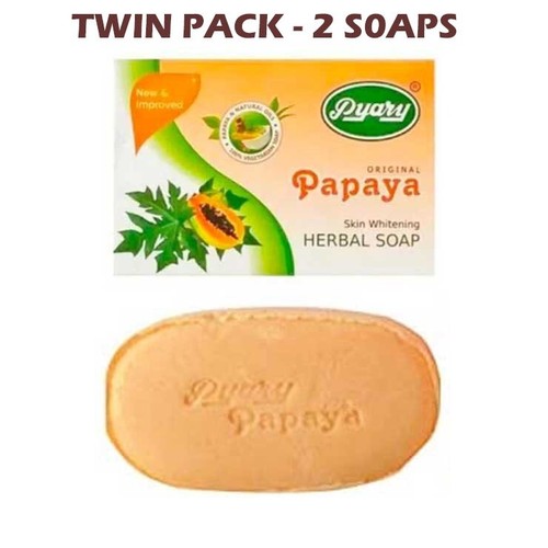 PYARY Papaya SOAP - Pyary Soap - NEW STOCK - TWIN PACK - No BOX SEALED PACK