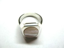 MENS OCTAGONAL RING WITH MOTHER OF PEARL IN 925 SILVER CRAFTSMANSHIP