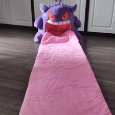 Gengar Plush Pillow Tongue Ghostly Plush Toy - Dual Purpose Pillow  Nap Blanket