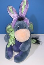 12" Disney Store Easter Bunny Ears Eeyore Plush Winnie the Pooh Gingham Bow Ears