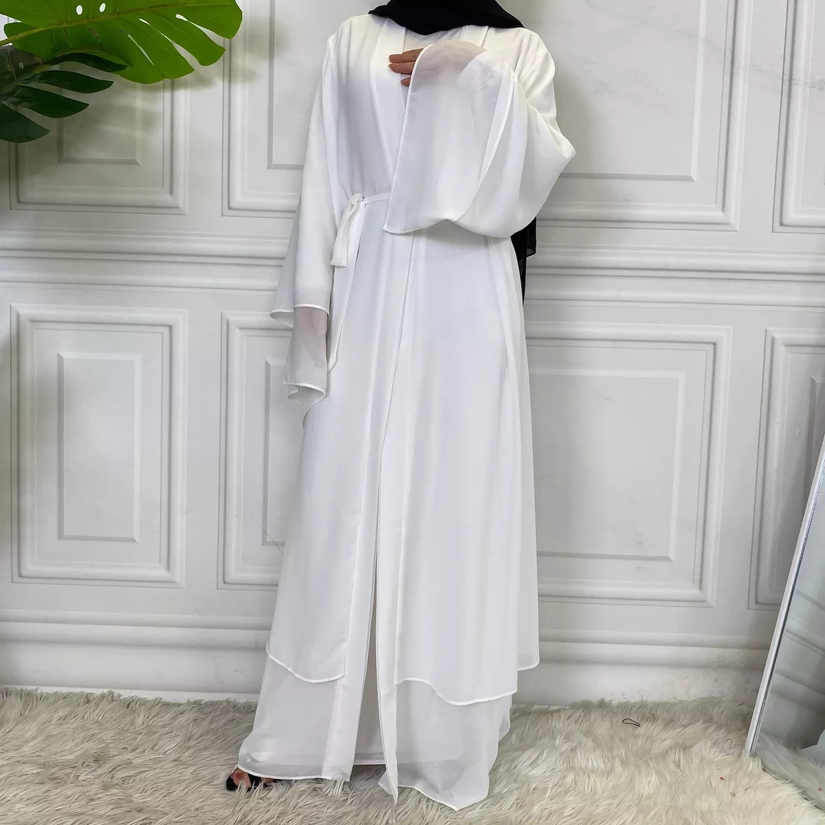 Plain white abaya sale