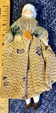 Antique German 5  C1890 Miniature China Head Doll With Great Outfit Orig Body