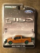 Rare Chase 2016 GREENLIGHT 29859 2015 FORD F-150 SNOW PLOW & SALT SPREADER 1/64