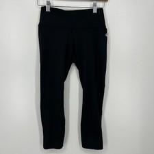 Nike Leggings Women's Size S Black Solid Ankle Length Swoosh Logo