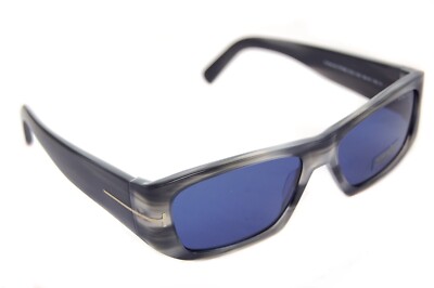 TOM FORD ANDRES-02 TF986 20V 56mm Mens Large Rectangular Sunglasses GREY BLUE