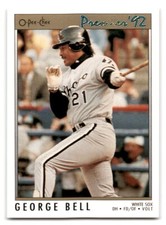 George Bell 1992 O-Pee-Chee Premier Baseball #182 Chicago White Sox