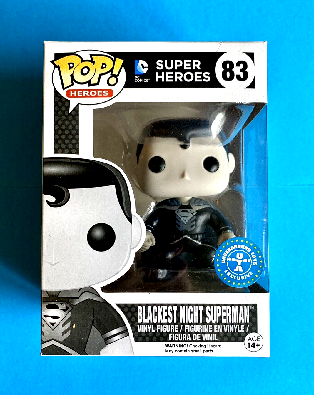 FUNKO POP!  BLACKEST NIGHT SUPERMAN #83 DC SUPER HEROES  UNDERGROUND TOYS EXC