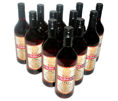 12 Flaschen Original Behn Roter Wikinger Met Honigwein 6,0% Vol., 0,75 Ltr. 