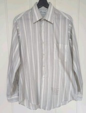 VTG 70's Van Heusen GOLD CENTURY White w Stripes Long Sleeve Dress Shirt 15.5x34