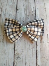 Gymboree Imaginary Friends black white hair bow french barrette w button center