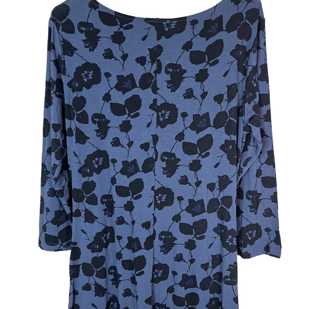 Pendleton Ruched Front Blue Black Flower Print Dr… - image 5