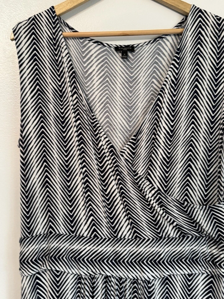 Maxi Vestido Talbots Mujer Espiga Sin Mangas Talla 0X Dinero Antiguo Vacaciones de Verano Foto 3 de 4