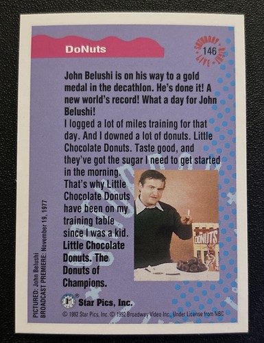 John Belushi 1992 Star Pics SNL #146 Donuts - Bild 2 von 2
