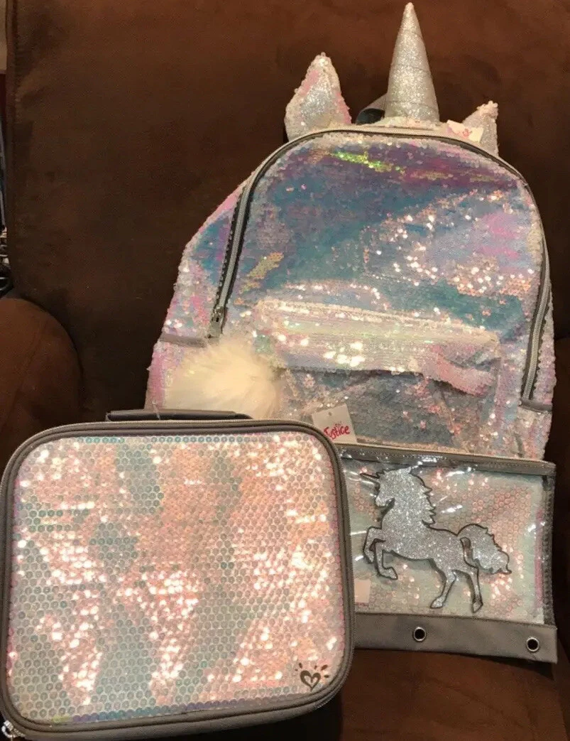 Justice unicorn backpack set new arrivals