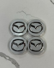 4 X Mazda 56mm Silver Wheel Center Caps Mazda 356 Rx 8 Miata Cx-3579