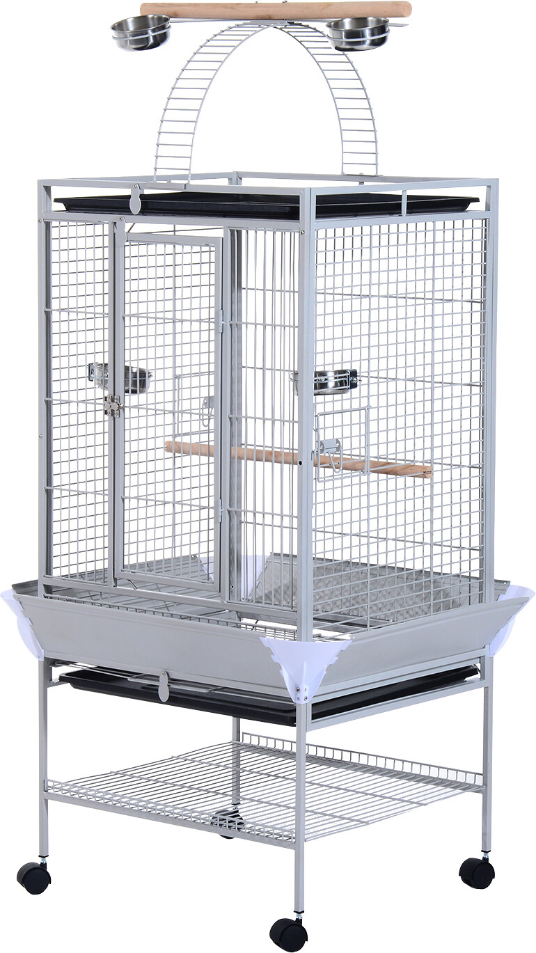 Voliera per Uccelli Ruote Altezza 160cm Vaschette Cibo Trespoli AllMyPets D15516