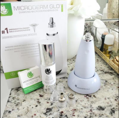 Microderm GLO MINI Premium Skincare Bundle - Includes Blackhead Remover Vacuu...