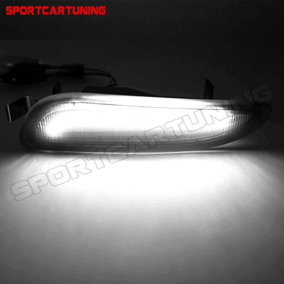 White Front Bumper Side Marker Lights Pair For 2003-2009 Mercedes Benz W209 CLK Foto 2 de 4