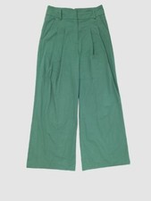 378 Veronica Beard Women's Green Cotton Blend Stretch Wide Leg Pants Size 10
