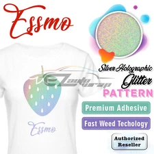 Essmo Silver Holo Glitter Pattern Heat Transfer Vinyl HTV TShirt Iron Press SP22