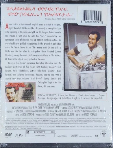One Flew Over the Cuckoo's Nest DVD (Region 1, 1999) Snap Case - As New - Image 2 of 2